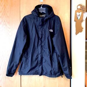 The North Face L Stinson ABUL windbreaker lightweight rain jacket black hood EUC
